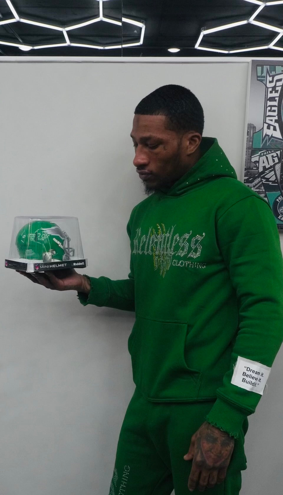 Kelly Green Distress Rhinestone Tracksuit (Full Set) (SUPER LIMITED)!