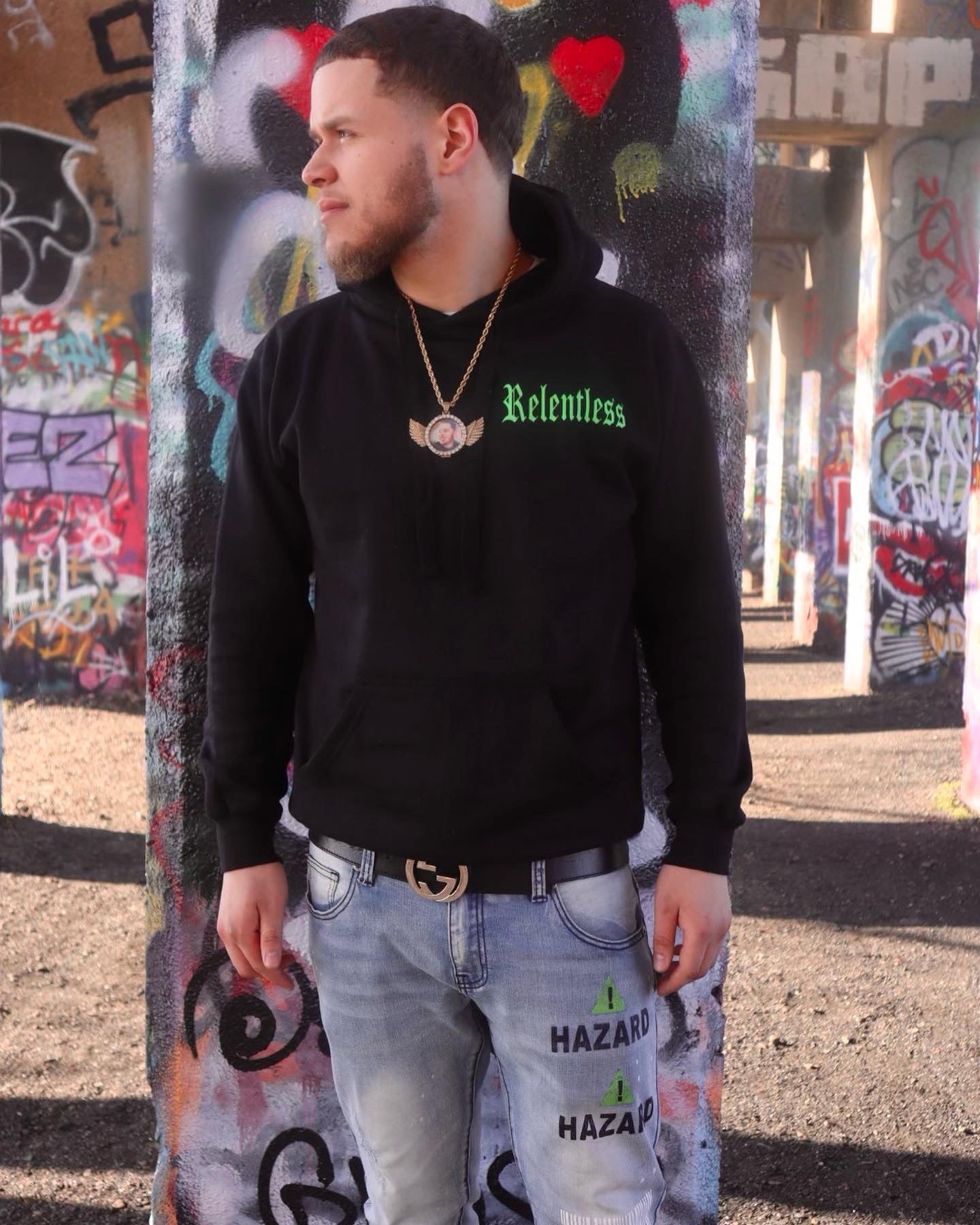 Relentless Black and Green Hoodie