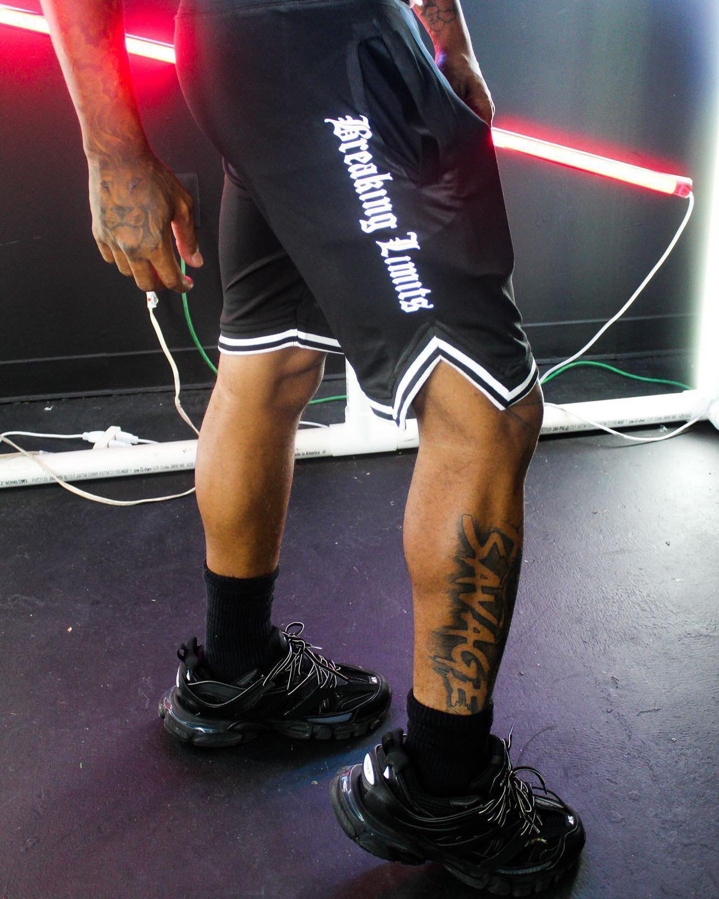 Relentless Black and White Reflective Basketball Shorts