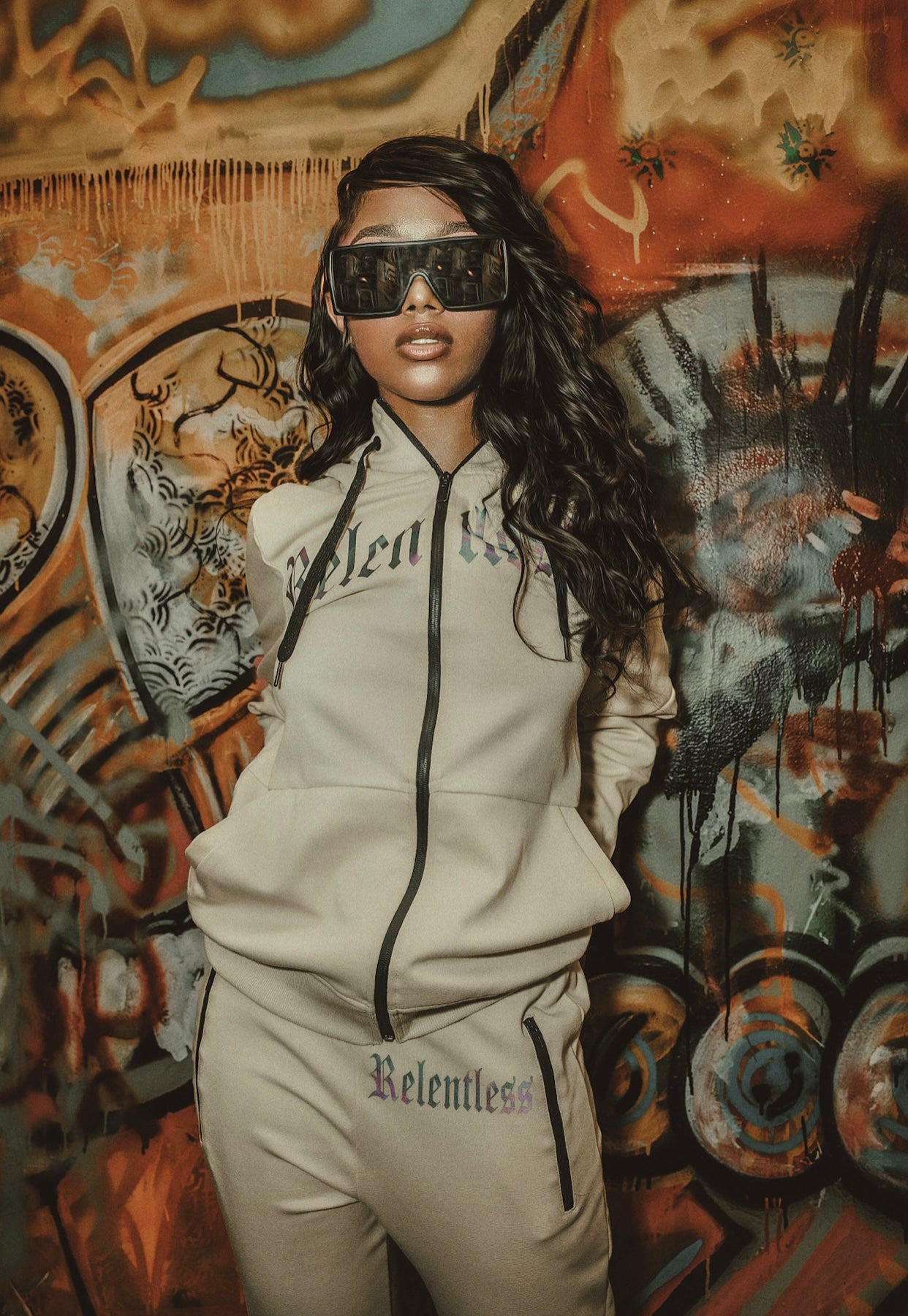 Relentless Creme Rainbow Reflective Tracksuit