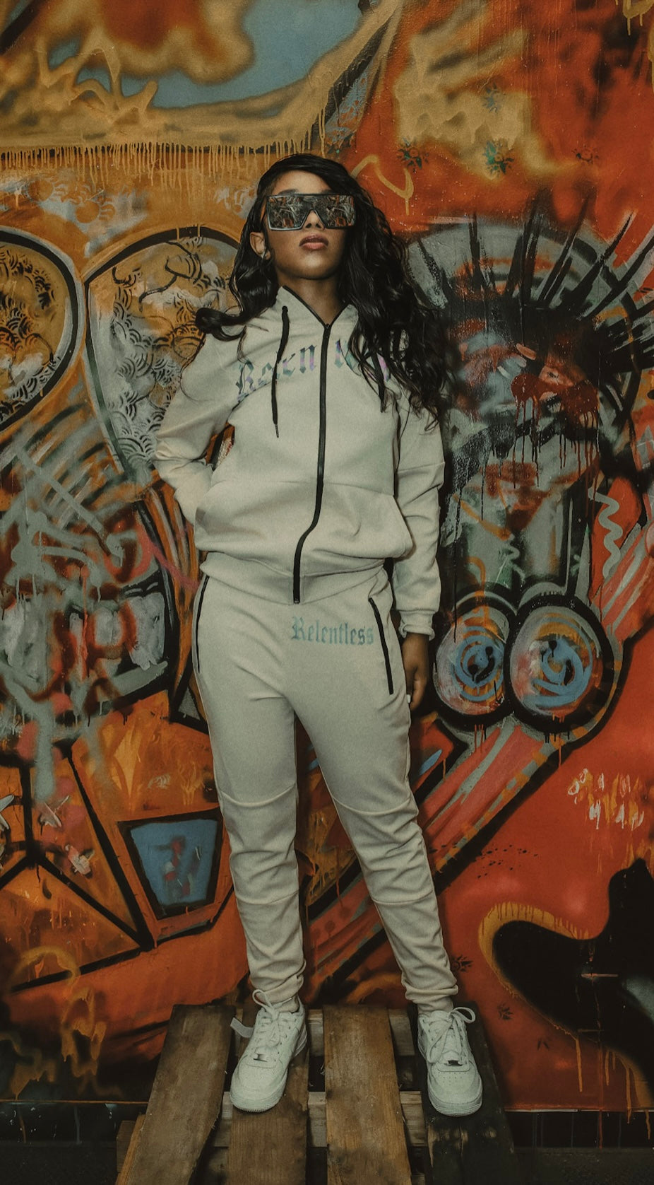 Relentless Creme Rainbow Reflective Tracksuit